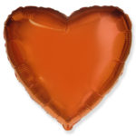 FM 18" сердце Оранжевое без рисунка фольгированный шар