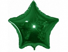 FM 9" звезда Зеленая МИНИ без рисунка фольгированный шар