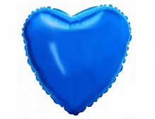 FM 32" сердце Синее без рисунка фольгированный шар