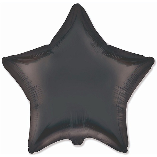 FM 18" звезда Сатин Черный без рисунка фольгированный шар