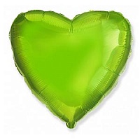 FM 18" сердце Зеленый Лайм без рисунка фольгированный шар
